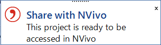This project is ready to be accessed in NVivo