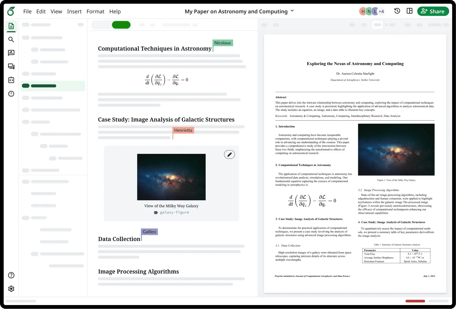 Overleaf エディタ画面